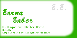 barna baber business card